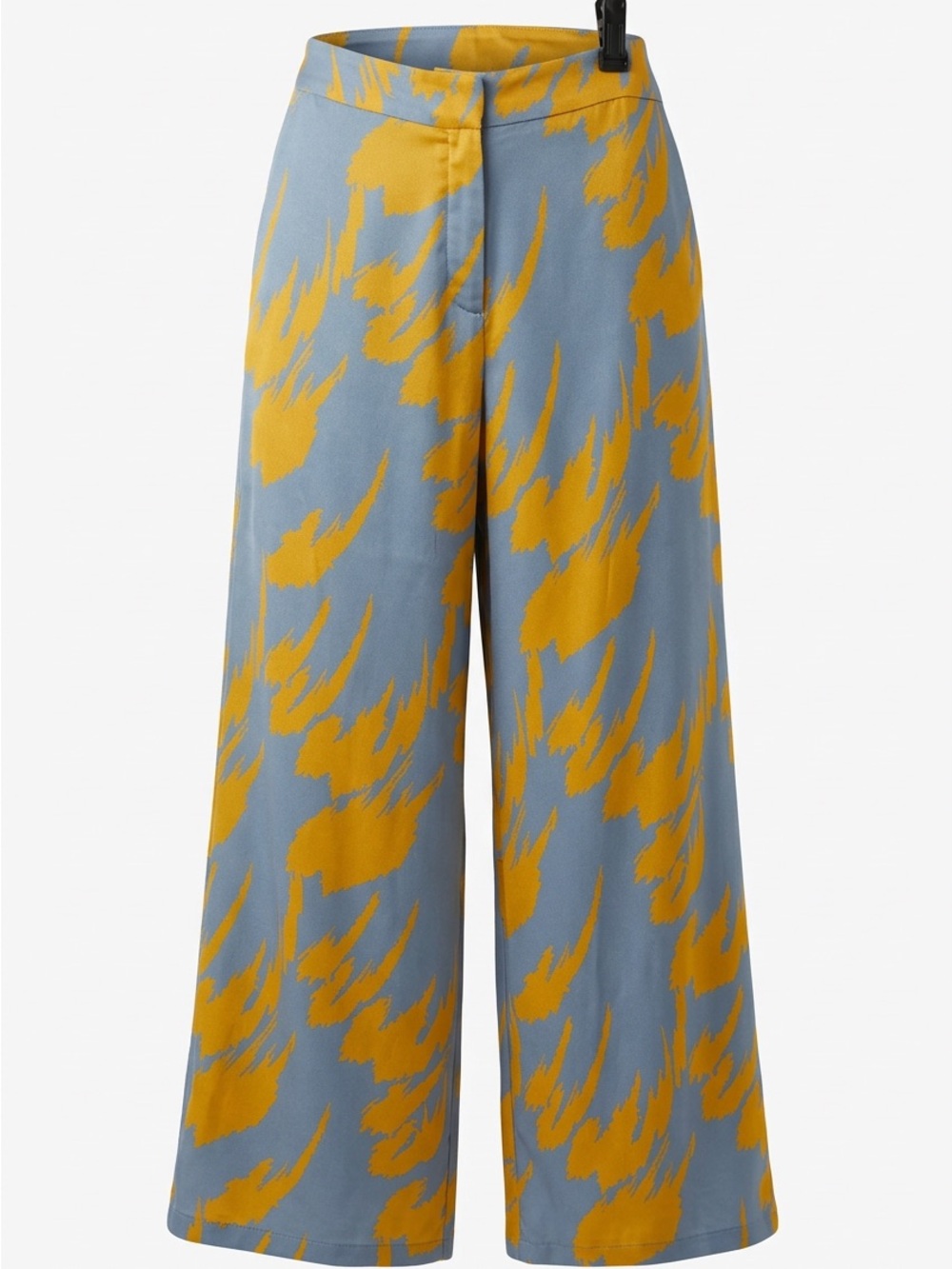House of Harlow 1960 Light Blue & Mustard Wide-Leg Printed Pants